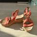 Anthropologie Shoes | Anthropology Size 9 Wedge Platforms Sandals | Color: Orange/Tan | Size: 9