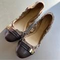 Coach Shoes | Coach Delphine Khaki/Chestnut Ballet Flat 8 | Color: Brown | Size: 8