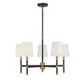 Savoy House 1-1630-5-143 Brody 5 Light Chandelier in Matte Black with Warm Brass Accents (28 W x 18 H)