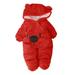 Shpwfbe Clothes Jumpsuit Boy Hooded Solid Girl Romper Baby Velvet Cartoon Bear Girls Outfits&Set Kids Gifts For Boys And Girls