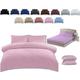 TheWhiteWater King Size Bed Duvet Cover Set - 3 in 1 King Bedding Set - Duvet Cover + Fitted Sheet + 2 Matching Pillowcases (Pink, King - Duvet Cover + Fitted Sheet)