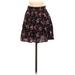 Forever 21 Casual A-Line Skirt Mini: Black Floral Bottoms - Women's Size X-Small