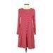 Old Navy Casual Dress - A-Line Crew Neck 3/4 sleeves: Red Color Block Dresses - Women's Size Small