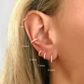 LATS – boucles d'oreilles en alliage de cuivre 2 pièces en cristal Zircon petite Huggie