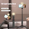 FANGTUOSI – trépied en alliage d'aluminium bâton de Selfie Portable sans fil Bluetooth avec lumière