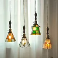 Lampe suspendue Vintage en verre abat-jour en forme d'île Luminaire décoratif de plafond idéal