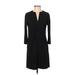 Donna Morgan Casual Dress - Shift V Neck 3/4 sleeves: Black Print Dresses - Women's Size 2