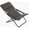 LAFUMA MOBILIER - Transat de jardin pliable - TRANSABED - Taupe Tube Noir - Taupe