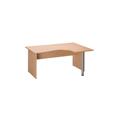 Sans Marque - Bureau compact retour à droite hêtre l 160 cm piétement plein bois - O-line 2 - Pied