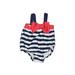 Cat & Jack One Piece Swimsuit: White Print Sporting & Activewear - Size 6-9 Month