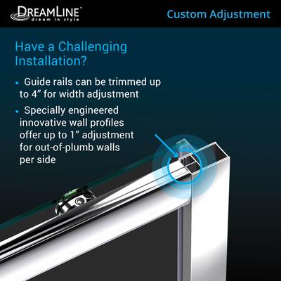Dreamline DreamLine Infinity-Z 30 inch D x 60 inch W x 74 3/4 inch H Semi-Frameless Sliding Clear Shower Door in Oil Rubbed Bronze with Center Drain Black Shower Base Kit DL-6970CLC88-06