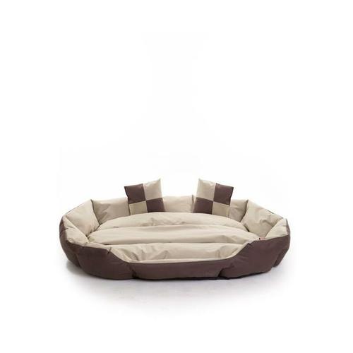 Hundebett Hundekissen Hundekorb Haustierbett Matte Hundesofa Dunkelbraun/Beige 150x120x25 cm