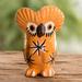 Ezequel Loon Peak® Handmade Traditional Tecolote Ceramic Figurine Wood in Brown/Yellow | 2.8 H x 1.9 W x 1.4 D in | Wayfair