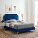 Novi Performance Velvet Bed by Modway Upholstered/Velvet in Blue | 53.5 H x 79 W x 90 D in | Wayfair MOD-6833-NAV