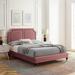 Novi Performance Velvet Bed by Modway Upholstered/Velvet in Pink | 53.5 H x 79 W x 89.5 D in | Wayfair MOD-6838-DUS