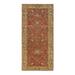 Shahbanu Rugs Terracotta Red, Antiqued Fine Heriz Re-Creation, Hand Knotted, Soft Wool, Wide Runner Oriental Rug (4'0" x 10'0")