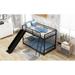 Black Twin over Twin Metal Bunk Bed with Slide and Ladder