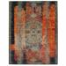 Shahbanu Rugs Rust Red & Black, Ghazni Wool Hand Knotted, Ancient Ottoman Erased Design, Oversized Oriental Rug (12'0" x 15'1")