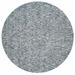 Shahbanu Rugs Blue and Ivory, Soft to the Touch Pure Wool, Hand Loomed Modern Striae Design, Round Oriental Rug (10'0" x 10'0")