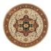 Shahbanu Rugs Ivory, Antiqued Fine Heriz, Re-Creation, Hand Knotted, 100% Wool, Round Oriental Rug (10'0" x 10'0")