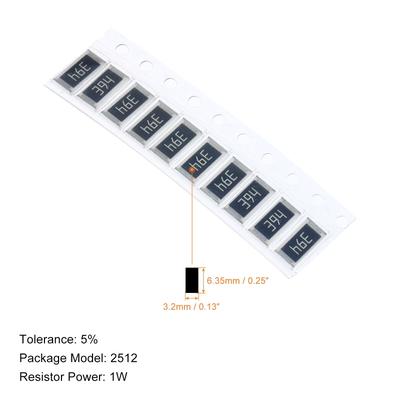 1Set/330Pcs 2512 Surface Mount Device Resistor Kit 1R-1M Ohm 1W