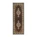 Shahbanu Rugs Rich Black Tabriz Mahi with Fish Medallion Design 100% Wool 175 KPSI Hand Knotted Runner Oriental Rug (2'8"x8'3")