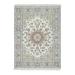 Shahbanu Rugs Ivory, Nain with Center Medallion Flower Design, 250 KPSI, Extra Soft Wool, Hand Knotted, Oriental Rug (4'9"x6'9")