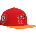 Men's Mitchell & Ness Red/Orange Miami Heat Hardwood Classics Team Side Fitted Hat