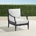 Trelon Aluminum Lounge Chair in Matte Black Finish - Classic Linen Bleu - Frontgate