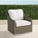 Ashby Swivel Lounge Chair with Cushions in Putty Finish - Salta Palm Cobalt - Frontgate