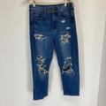 American Eagle Outfitters Jeans | American Eagle 90's Boyfriend Distressed Medium Wash Jeans 4 Short | Color: Blue | Size: 4