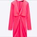 Zara Dresses | Nwt Zara Woman Stretchy Knotted Dress Neon Pink8342/309 S | Color: Pink | Size: S