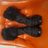Coach Shoes | Coach Joyous A7303 Patent Leather Fur Trim Logo Winter Zip Boots Shoes Womens 8 | Color: Black | Size: 8