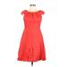 Spense Casual Dress - A-Line Scoop Neck Sleeveless: Red Print Dresses - Women's Size 6