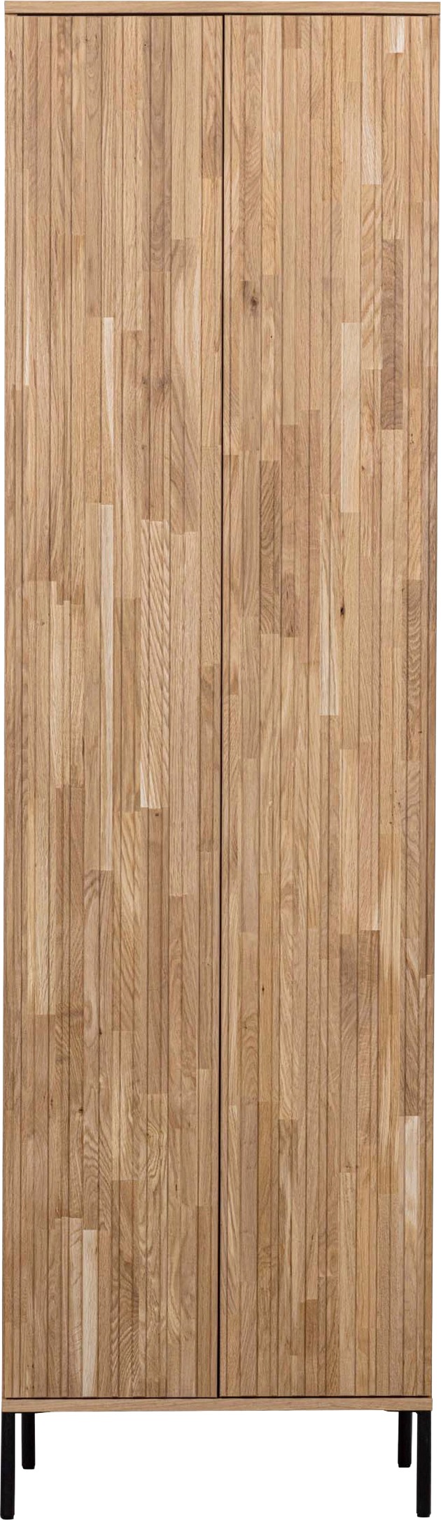 Garderobenschrank WOOOD "New Gravure, Mehrzweckschrank mit 5 Fächern", beige (natur), B:60cm H:210cm T:42cm, Holzwerkstoff, Schränke, Garderobenschrank Hochschrank Dielenschrank, mit grafischen Relieftüren, Breite 60 cm