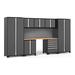 NewAge Products PRO 3.0 Series Grey 8-Piece Cabinet Set with Bamboo Top and Slatwall