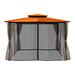 Paragon Outdoor 10 x 12 ft. Soft Top Gazebo with Mosquito Netting and Privacy Panels (Rust Canopy)