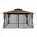 Paragon Outdoor 11 x 14 ft. Soft Top Gazebo with Mosquito Netting and Privacy Panels (Cocoa Sunbrella Canopy)