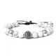 Bracelet en perles Howlite blanches naturelles pour homme et femme bijou tressé à la mode perles