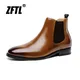 ZFTL-Bottes de rinçage en cuir de vache pour hommes Bottes masculines Bottes à bout rond Tendance