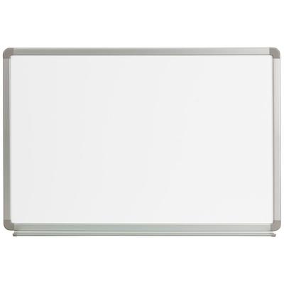 Flash Furniture YU-60X90-WHITE-GG Wall Mount Dry Erase Board w/ Aluminum Frame - 36"W x 24"H, White, 2.75 in