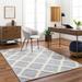 Andra 8' x 10' Modern Light Gray/Dark Gray/Eggplant/Neutral/Smoke/Blue/Cream Area Rug - Hauteloom