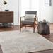 Indah 6'7" Round Modern Light Gray/Cloud Gray/Multi Brown/Nutmeg/Dark Gray Area Rug - Hauteloom