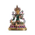 Grüne Tara Statue 48 cm voll-feuervergoldet | Green Tara | Handarbeit aus Nepal - Buddhafigur - Buddhastatue