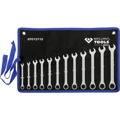 BRILLIANT TOOLS Ratschen-Ringschlüsselsatz Ratschenringschlüssel-Satz, 12-tlg, 8 - 19 BT013112