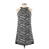White House Black Market Casual Dress Halter Sleeveless: Black Animal Print Dresses - Women's Size 00