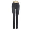 J Brand Jeans - Low Rise Skinny Leg Denim: Gray Bottoms - Women's Size 24 - Black Wash