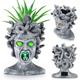 PERFECTOP Resin Medusa Head Planter,Large Solar Powered Medusa Garden Light Statue,Scary Creepy Goddess Lady Face Flower Pot,Succulent Gothic Planter,Yard Patio Home Decoration,Halloween Decor Outdoor