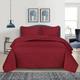 OZMIC Red Quilted Bedspread Throw Super King Size Bedding Set with 2 Pillow Shams - Reversible Embossed Pattern Quilt Bed Cover for Bedroom Decor