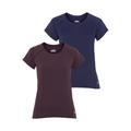 Funktionsshirt FAYN SPORTS "Double Pack Essential" Gr. 36, blau (navy, plum) Damen Shirts Funktionsshirts